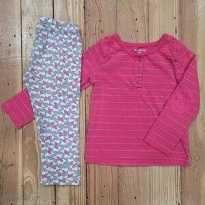 2T 24 Month Elephants Stripes Matching Shirt Pants Garanimals Girl Toddler Cute